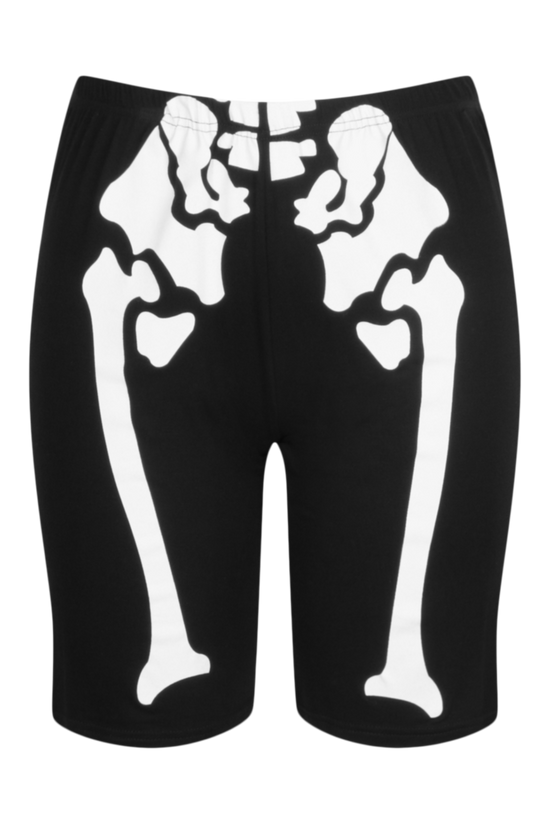 boohoo Plus Halloween Skeleton Print Cycling Shorts 5