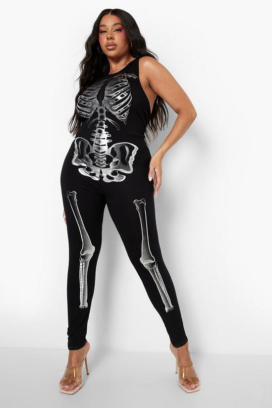 boohoo Plus  Metallic Halloween Skeleton Jumpsuit 3