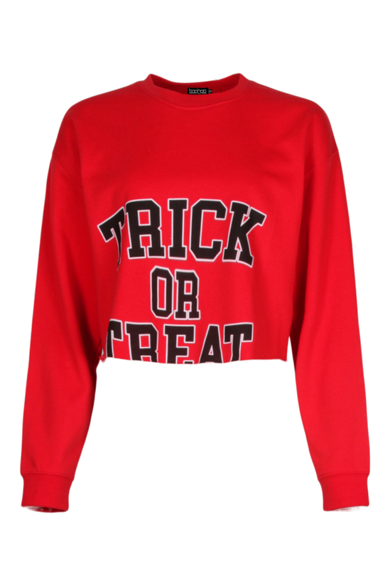 boohoo Petite Halloween Trick Or Treat Cropped Sweatshirt 5