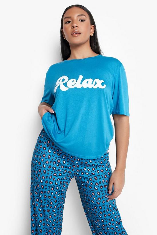 boohoo Plus Relax Leopard Print Pyjama Set 1