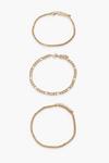 boohoo Plus 3 Pack Chain Anklet thumbnail 1
