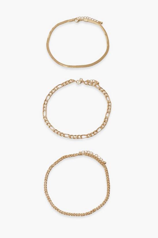 boohoo Plus 3 Pack Chain Anklet 1