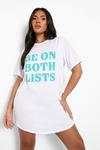 boohoo Plus Be On Both Lists Sleep T-shirt Nightie thumbnail 1