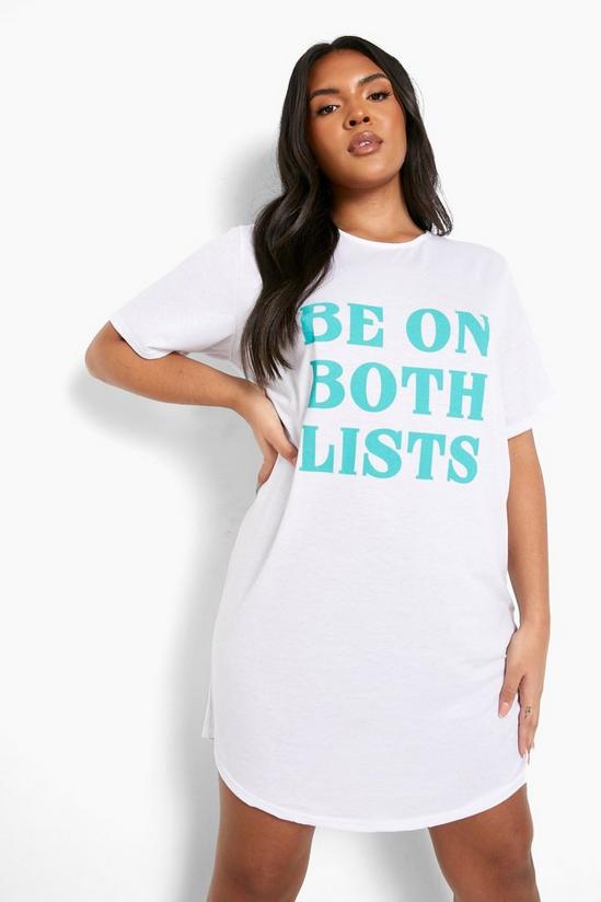 boohoo Plus Be On Both Lists Sleep T-shirt Nightie 4