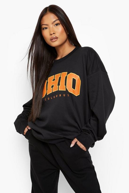 boohoo Petite Ohio Printed Oversized Sweatshirt 4