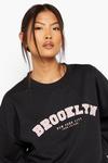boohoo Petite Brooklyn Printed Oversized Sweatshirt thumbnail 4