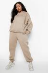 boohoo Plus Official Text Hooded Tracksuit thumbnail 1