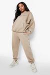 boohoo Plus Official Text Hooded Tracksuit thumbnail 3