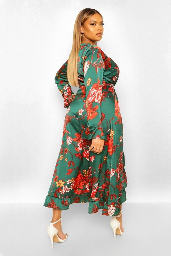 boohoo Plus Floral Ruffle Wrap Dress 2