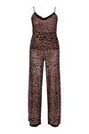boohoo Plus Leopard Print Lace Trim Cami Top & Trousers Pyjama Set thumbnail 3