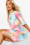 boohoo Plus Tie Dye Oversized Beach T-Shirt  Dress thumbnail 1