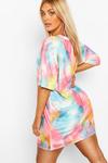 boohoo Plus Tie Dye Oversized Beach T-Shirt  Dress thumbnail 2