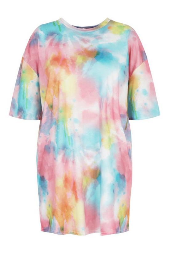 boohoo Plus Tie Dye Oversized Beach T-Shirt  Dress 3