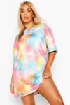 boohoo Plus Tie Dye Oversized Beach T-Shirt  Dress thumbnail 4