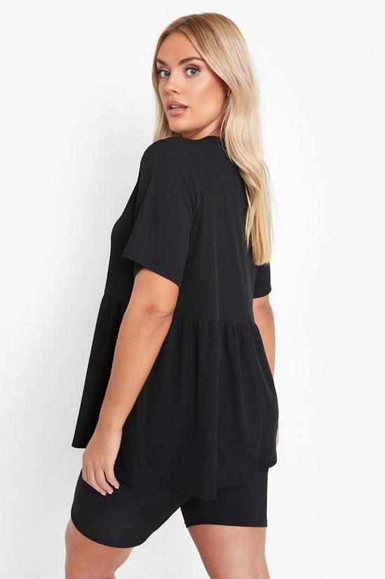boohoo Plus Smock Top and Cycling Shorts Co-Ord 2