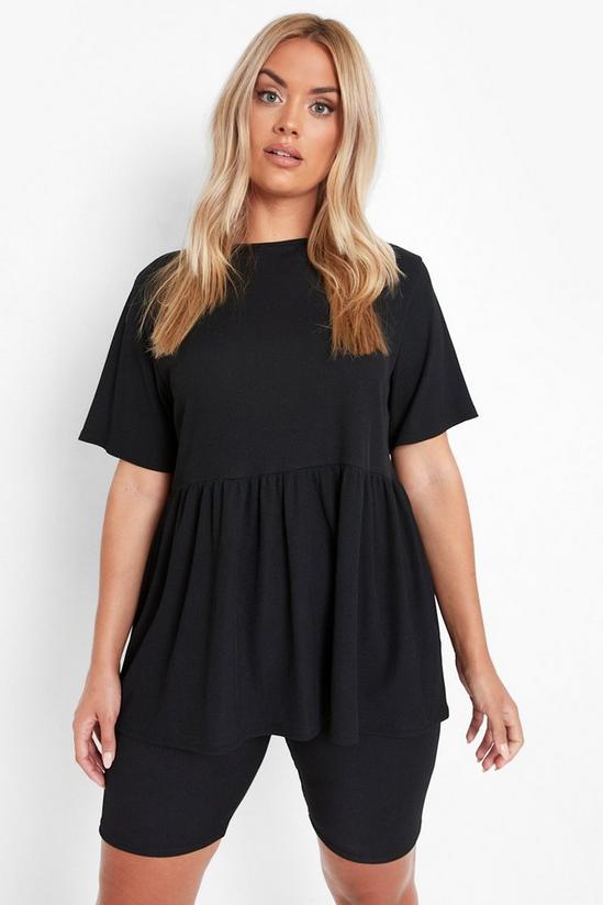 boohoo Plus Smock Top and Cycling Shorts Co-Ord 4
