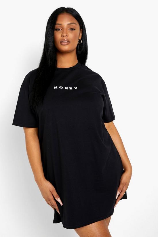 boohoo Plus Honey Oversized T-Shirt Dress 1