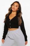 boohoo Petite Crop Knitted Button Cardigan thumbnail 1