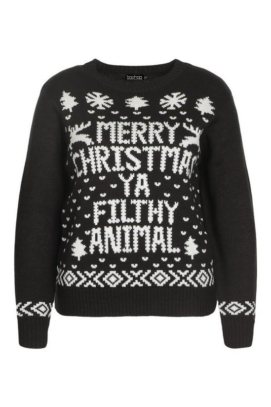 boohoo Plus Merry Christmas Ya Filthy Animal Jumper 5