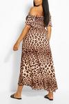 boohoo Plus Leopard Print Off Shoulder Maxi Dress thumbnail 2