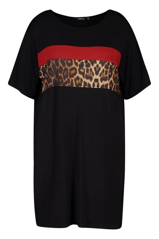 boohoo Plus Animal Contrast Colour Block T-Shirt Dress 3