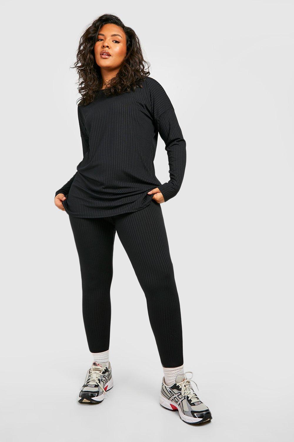 Plus Oversized Rib Top and Legging Co-Ord