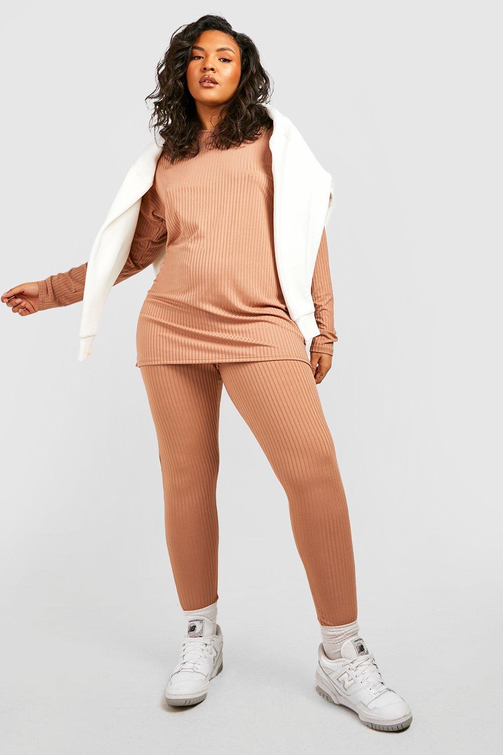 Plus Oversized Rib Top and Legging Co-Ord