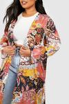boohoo Plus Paisley Long Sleeve Maxi Kimono thumbnail 4