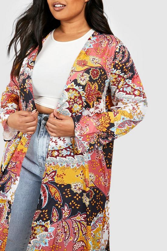 boohoo Plus Paisley Long Sleeve Maxi Kimono 4