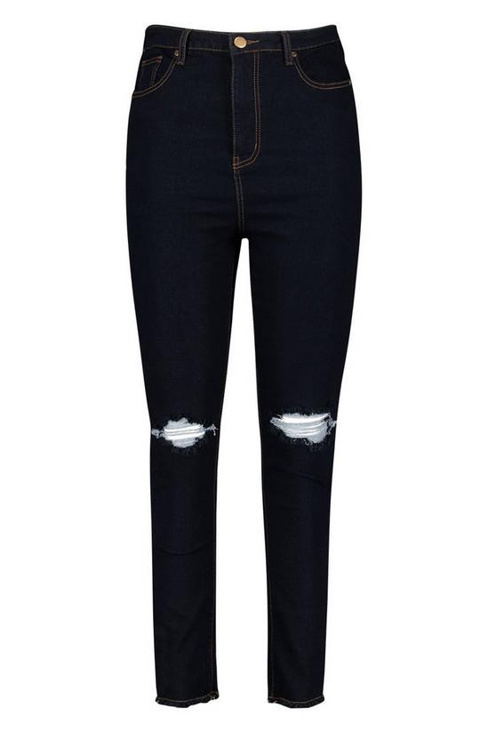 boohoo Plus Denim Rip Knee & Frayed Hem Skinny Jeans 3