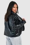 boohoo Plus PU Leather Look Quilted Biker Jacket thumbnail 2
