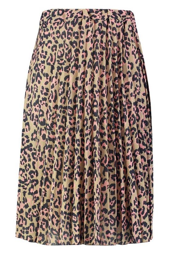 boohoo Plus Leopard Print Pleated Midi Skirt 3