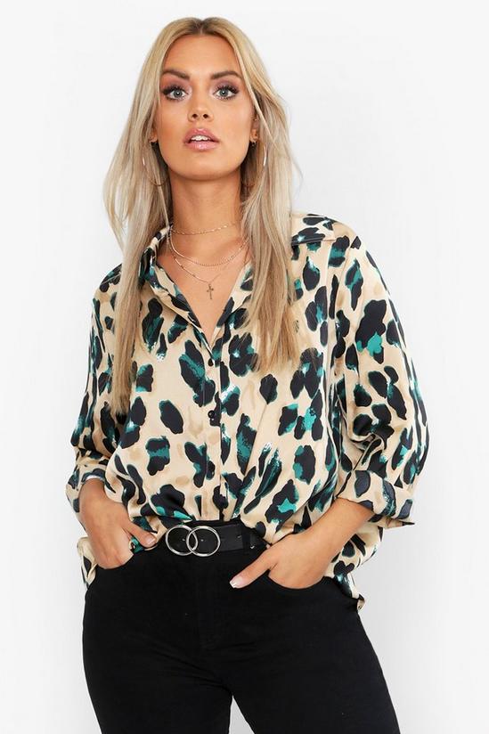 boohoo Plus Satin Leopard Shirt 4