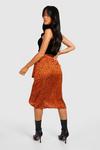 boohoo Petite Printed Satin Wrap Skirt thumbnail 2