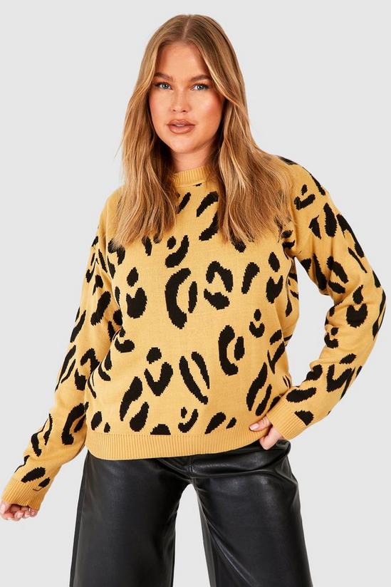 boohoo Plus Leopard Knitted Jumper 3