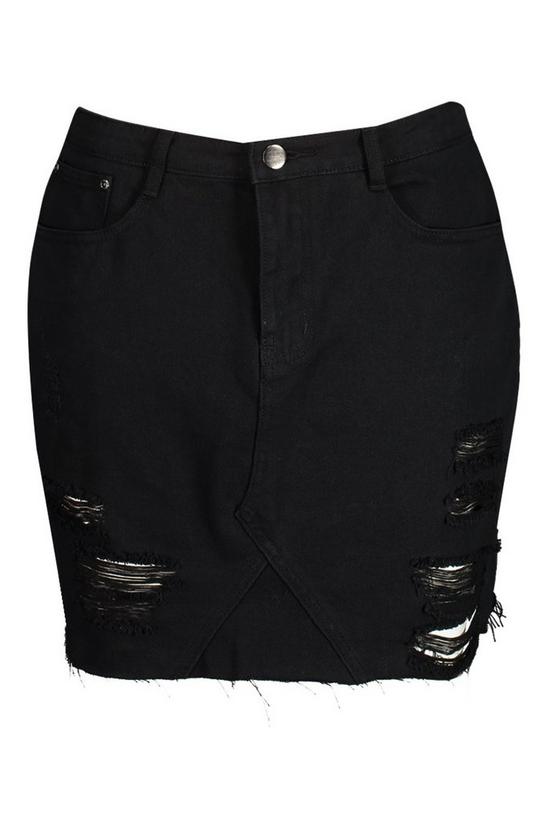 boohoo Plus Western Distressed Denim Skirt 3
