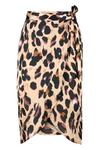 boohoo Petite Leopard Print Satin Wrap Midi Skirt thumbnail 3