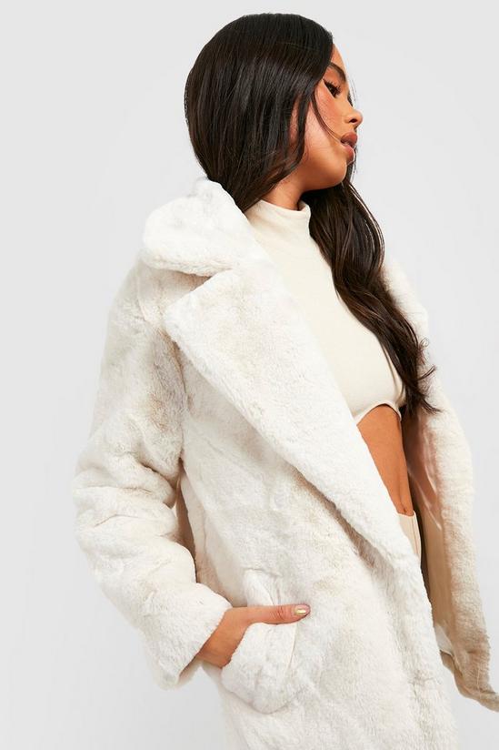 boohoo Petite Oversized Collar Luxe Faux Fur Coat 4