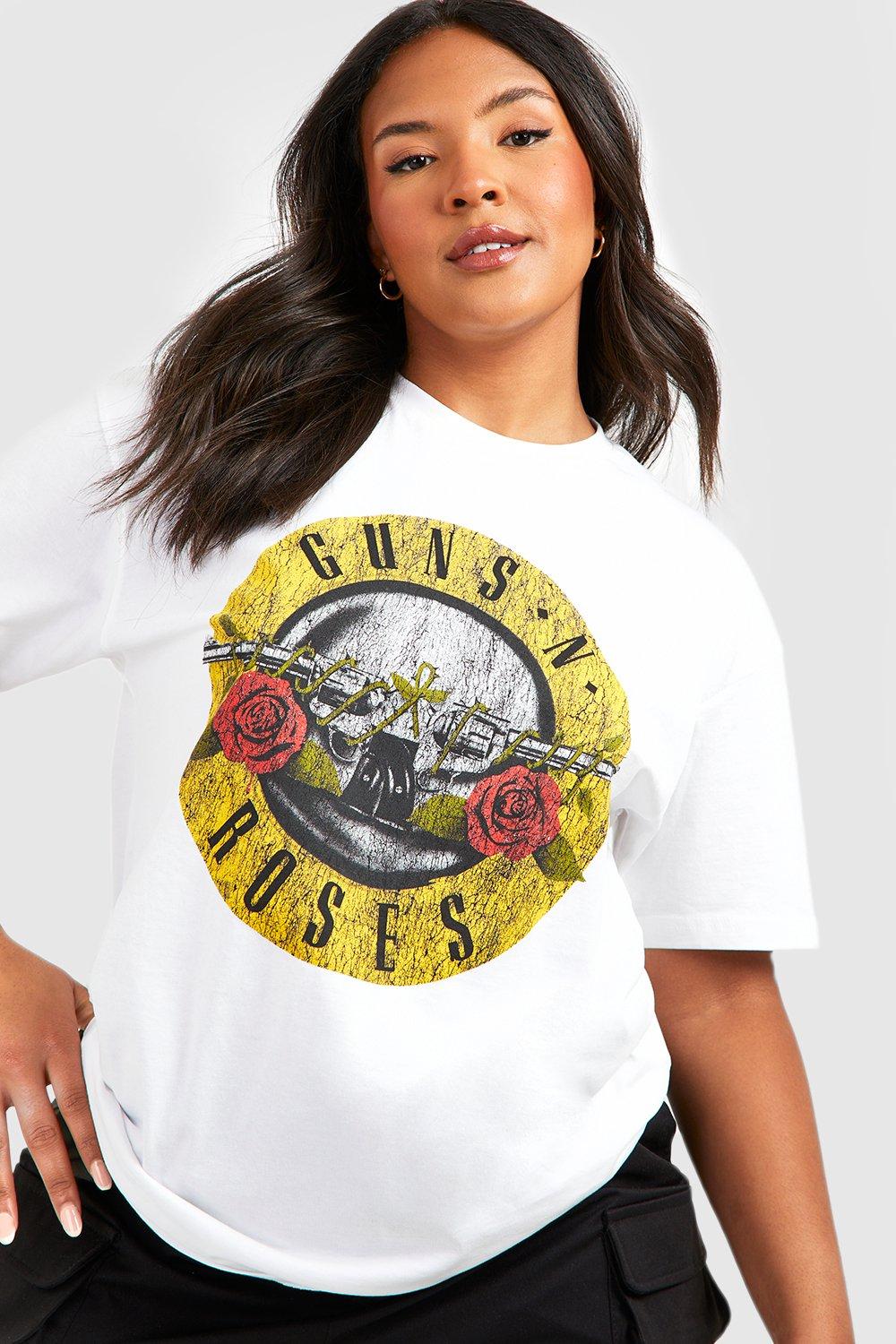 boohoo Guns N Roses Crop Band Baby T-Shirt - White - Size L