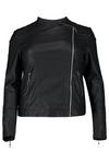 boohoo Plus Quilted Faux PU Leather Biker Jacket thumbnail 3