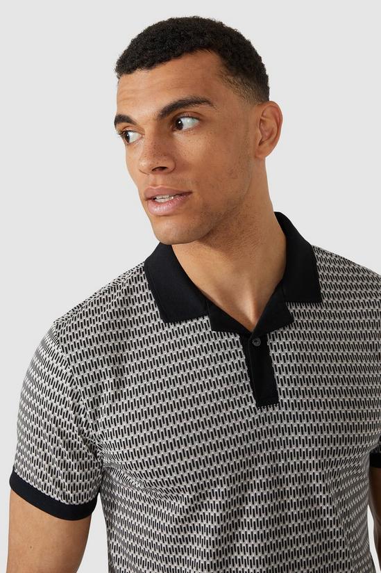 Red Herring Contrast Revere Print Polo 1