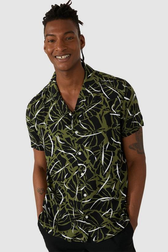 Red Herring Ss Tropical Leaf Print Shirt 2