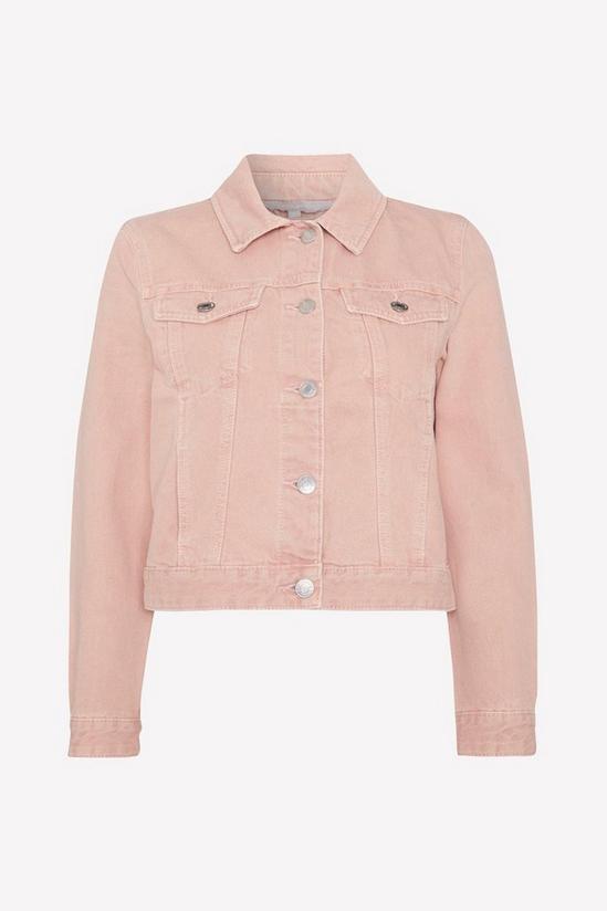 Red Herring Pink Cotton-Blend Cropped Denim Jacket 1