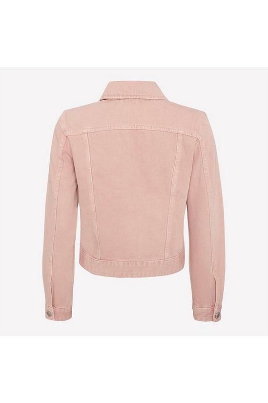 Red Herring Pink Cotton-Blend Cropped Denim Jacket 2