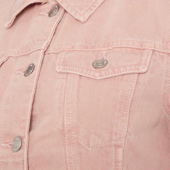 Red Herring Pink Cotton-Blend Cropped Denim Jacket 3