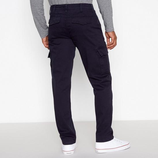 Red Herring Navy Straight Fit Cargo Trousers 3