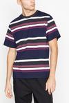 Red Herring Navy Variegated Striped Cotton T-Shirt thumbnail 1