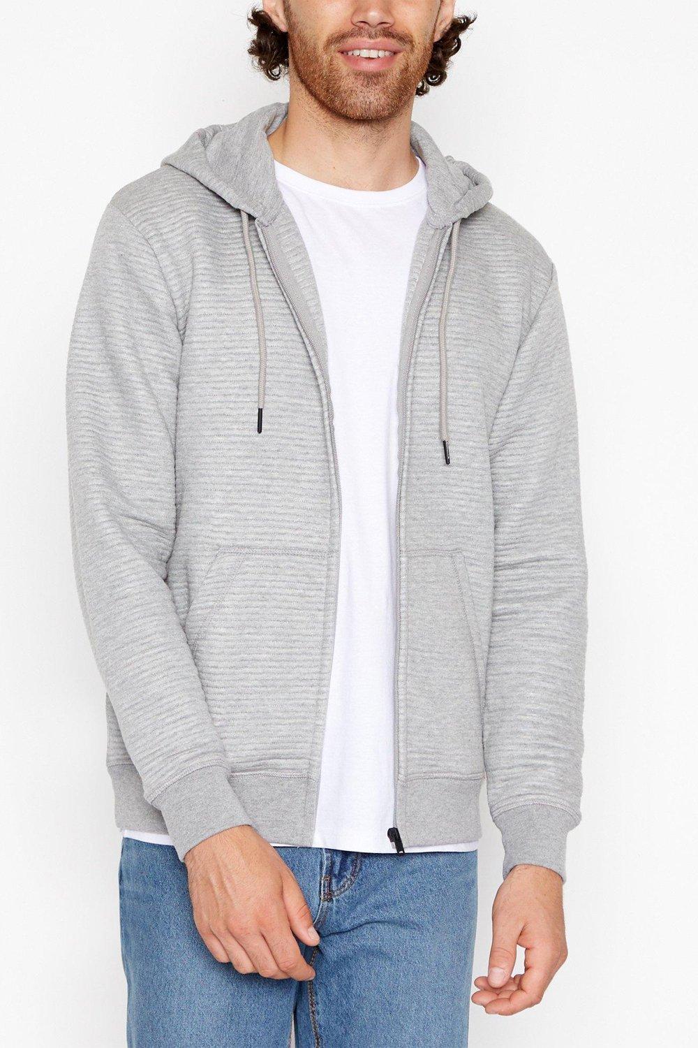 Hoodies & Sweatshirts | Grey Ribbed Hoodie | Red Herring