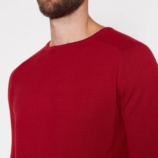 Red Herring Wine Ribbed Front Cotton Jumper 2