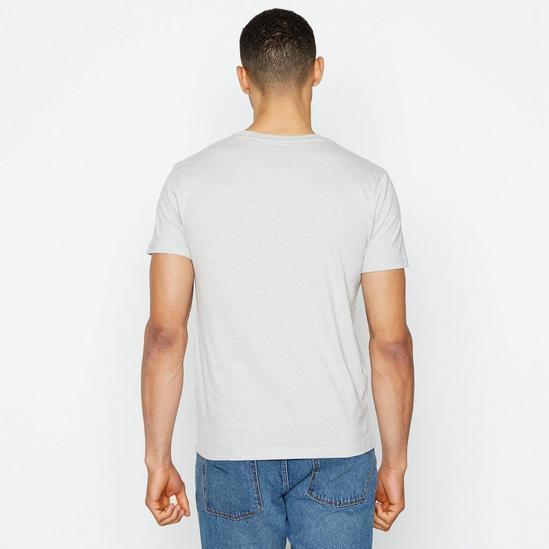 Red Herring Light Grey Space Dye Slim Fit Cotton T-Shirt 3
